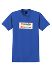 Japan Asia Airways T-Shirt - Vintage Bilingual Logo Bag Sticker - Royal Blue