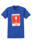 KLM T-Shirt - Vintage Fragile Wine Glass Baggage Label - Royal Blue
