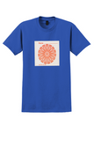 Sunburst Name Label T-Shirt - Vintage Baggage Name Tag Sticker - Royal Blue