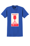 Northwest Airlines T-Shirt - Vintage Fragile Wine Glass Bag Label - Royal Blue