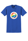 Polynesian Airlines T-Shirt - Vintage Rainbow Palm Bag Sticker - Royal Blue
