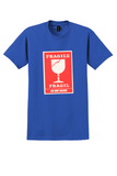 Air New Zealand T-Shirt - Vintage Fragile Fragil Bag Sticker - Royal Blue