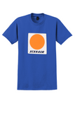 Scanair T-Shirt - Vintage Orange Sun Bag Sticker - Royal Blue