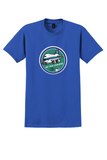 Air New Zealand T-Shirt - Vintage Flying Kiwi Jumbo Bag Sticker - Royal Blue