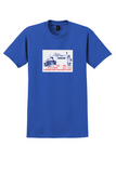 TAROM T-Shirt - Vintage Bucharest New York 20 Years Sticker - Royal Blue
