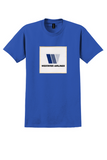 Westates Airlines T-Shirt - Vintage Blue W Logo Sticker - Royal Blue
