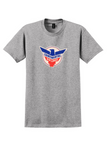 Continental Airlines T-Shirt - Vintage Air Lines Eagle Bag Sticker - Sport Gray