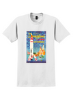 Fly TWA Disneyland T-Shirt - David Klein Moonliner Poster - White
