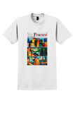 Air France France T-Shirt - Vintage Cubist Village Poster - White