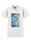 BOAC Speedbird T-Shirt - Vintage Small World Globe Poster - White
