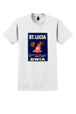 BWIA St. Lucia T-Shirt - Vintage Sunjet Dancer Poster - White