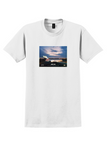 Delta MD-90 T-Shirt - Vintage Sunset Airliner Poster - White