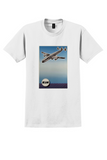 KLM T-Shirt - Vintage Airliner Blue Sky Poster - White