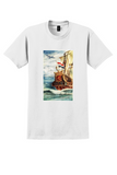 KLM Flying Dutchman T-Shirt - Vintage Tall Ship Poster - White