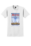 Pan Am Amsterdam T-Shirt - Vintage Windmill and Canal Houses Poster - White