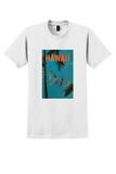 Pan Am Hawaii T-Shirt - Vintage 1950 Surfers Poster - White