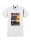 Pan Am Hawaii T-Shirt - Vintage Surfer and Clipper Poster - White