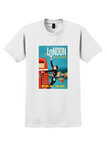 Pan Am London T-Shirt - Aaron Fine Double-Decker Bus Poster - White