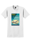 Qantas Super Constellation T-Shirt - Vintage Beach Poster - White