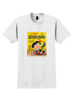 SAS Scotland T-Shirt - Vintage Bagpiper Poster - White
