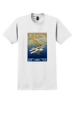 Italy Air Lines T-Shirt - Vintage Seaplane Map Poster - White