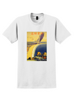 Shantung T-Shirt - Vintage Cranes in Flight Railway Poster - White