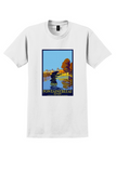 PLM Fontainebleau-Avon T-Shirt - Vintage Lake Poster - White