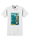 United Air Lines Hawaii T-Shirt - Galli Outrigger Canoe Poster - White
