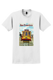 United Air Lines San Francisco T-Shirt - Galli Cable Car Poster - White