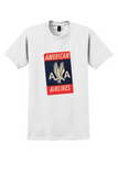 American Airlines T-Shirt - Vintage AA Eagle Bag Sticker - White