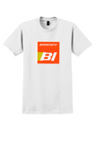 Braniff T-Shirt - Vintage Orange BI Logo Bag Sticker - White