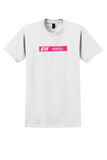 Braniff T-Shirt - Vintage Pink BI Fragile Baggage Label - White