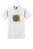 Continental Airlines T-Shirt - Vintage DC-9 Golden Jet Bag Sticker - White