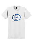 Nor-Fly Charter T-Shirt - Vintage Propliner Oval Bag Sticker - White