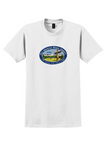 Pan Am T-Shirt - Vintage Alaska Flying Clippers Bag Sticker - White