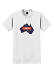 Qantas T-Shirt - Vintage Australia's Overseas Airline Map Sticker - White