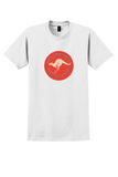 Qantas Empire Airways T-Shirt - Vintage Kangaroo Service Bag Sticker - White