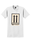 Royalair T-Shirt - Vintage This Way Up Arrows Label - White