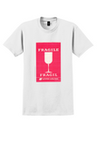 United Airlines T-Shirt - Vintage Fragile Wine Glass Label - White