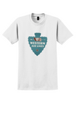 Western Air Lines T-Shirt - Vintage Arrowhead Bag Sticker - White