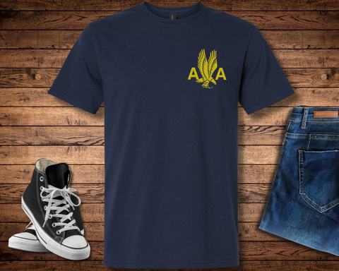 AA T-Shirt with 1940's Gold Eagle Logo on Left Chest