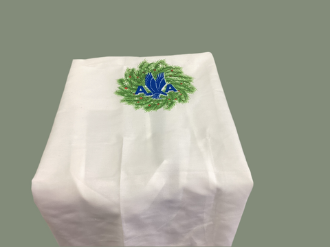 AA 1940's Blue Logo Apron w/Holiday Wreath