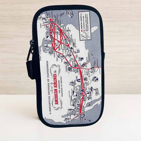 American Airlines 1930's Route Map Travel Pouch