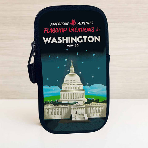 American Airlines Vacations Washington DC Brochure Cover Bag Sticker Travel Pouch