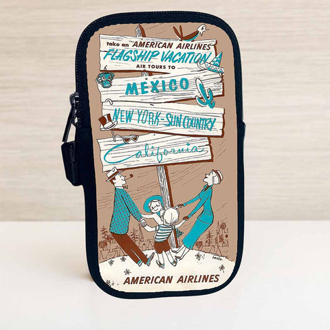 AA 1950's AA Vacations Brochure Travel Pouch