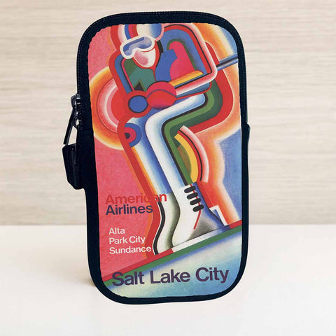 AA Utah Ski Travel Poster Bag Sticker Travel Pouch