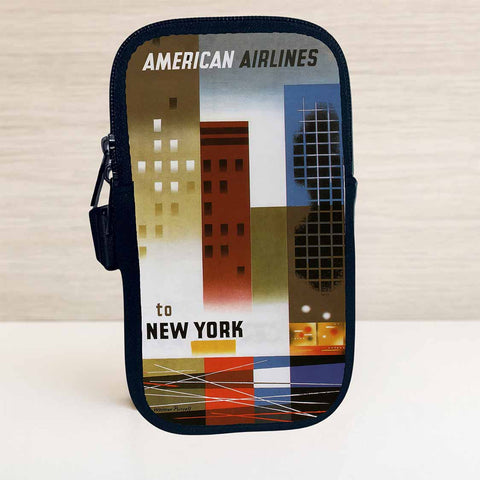 AA New York 1960's Travel Poster Bag Sticker Travel Pouch