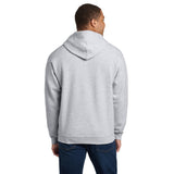 Man wearing gray American Airlines 1962 logo hoodie, back view
