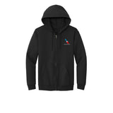 American Airlines 2013 logo embroidered full-zip hoodie in black, front view with left chest logo