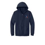 American Airlines 2013 logo embroidered full-zip hoodie in navy, front view with left chest logo